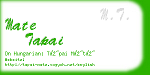 mate tapai business card